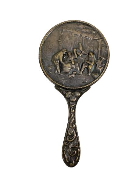 VINTAGE MINIATURE HAND HELD MIRROR (1 of 5)