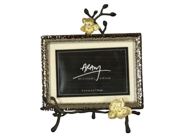 VINTAGE MICHAEL ARAM GOLD ORCHID EASEL FRAME 8" (1 of 7)