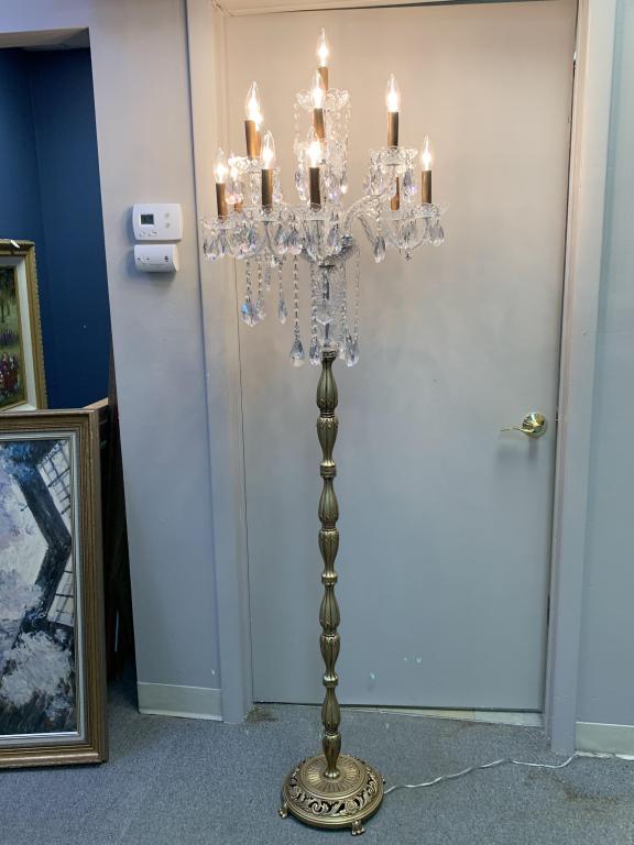 MURANO / VENETIAN STYLE CRYSTAL FLOOR LAMP 71" (1 of 10)