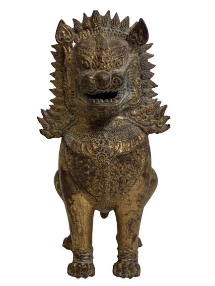 BRONZE FOO DOG CEREMONIAL SCULPTURE 10" (1 of 4)