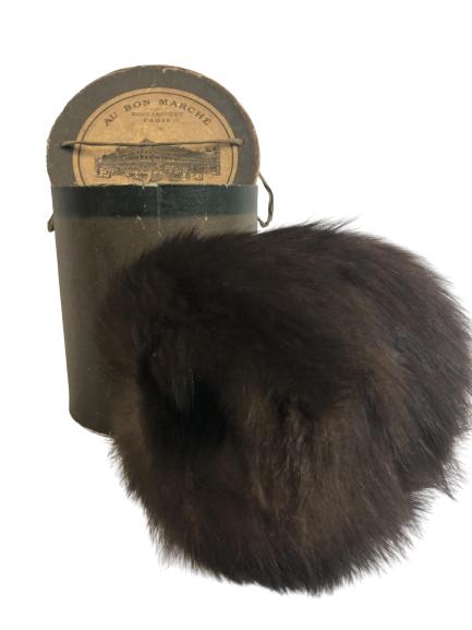 19TH CENTURY FRENCH FUR HAND MUFF W/ ORIGINAL BOX (1 of 5)