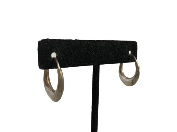 VINTAGE STERLING SILVER HOOP PIERCED EARRINGS (1 of 4)