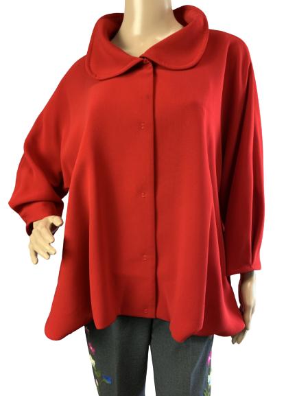 BLANC DE CHINE RED POLYESTER SWING JACKET SIZE MED (1 of 4)