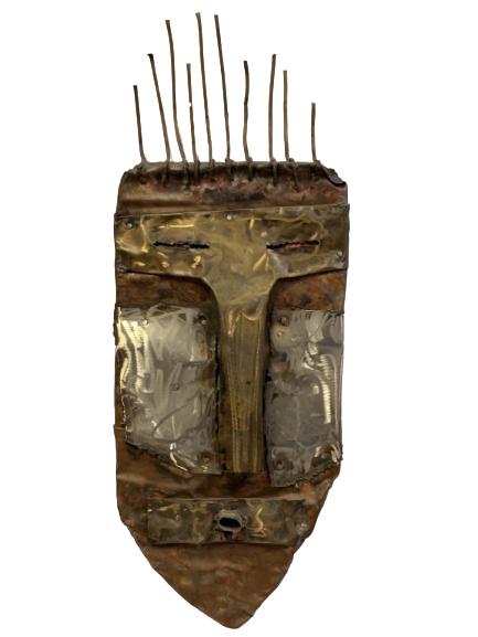 LARGE COPPER AFRICAN TRIBAL MASK 32" (1 of 7)