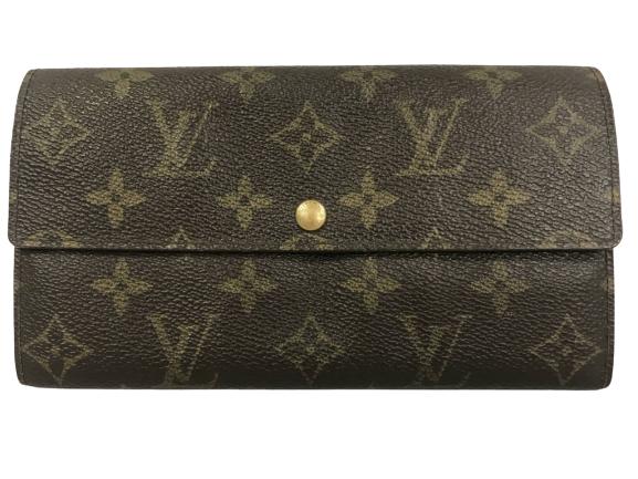 LOUIS VUITTON PORT-MONNAIE CREDIT WALLET: LOUIS VUITTON PORT-MONNAIE CREDIT WALLET -19cm x 10cm x 1.5cm -Brown Coated Monogram Canvas -AAM7797