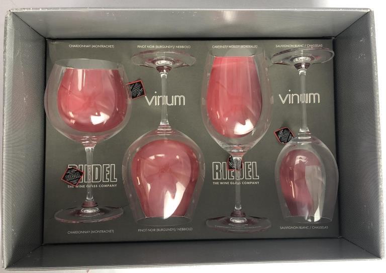 RIEDEL WINE TASTING GLASSES NIB: -RIEDEL WINE TASTING GLASSES NIB -ASSORTMENT OF GLASSES FOR WINE TASTING -NEW IN BOX
