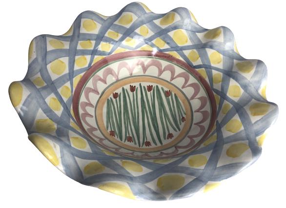 VINTAGE MACKENZIE CHILDS LARGE SERVING BOWL 18" (1 of 8)