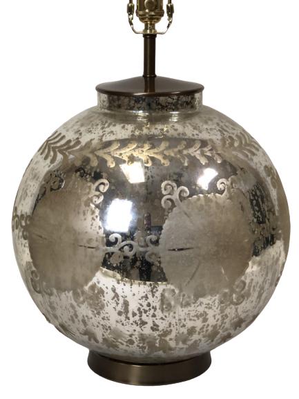 ETHAN ALLEN LUCERN ETCHED GLASS TABLE LAMP 15" (1 of 6)