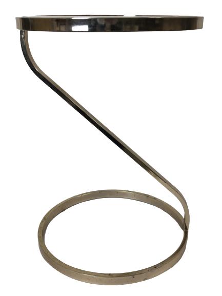 MODERN GOLDTONE / BRASS CIRCULAR SIDE  TABLE (1 of 5)