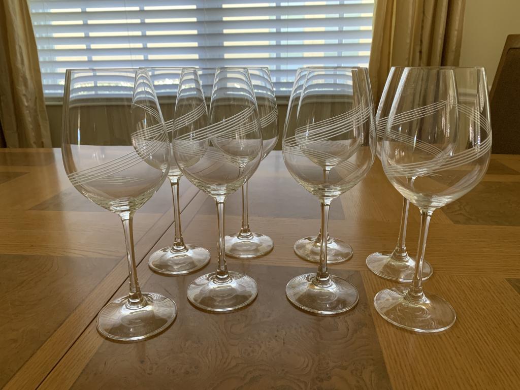 SET OF 6 LENOX WHITE WINE GLASSES: SET OF 6 LENOX WHITE WINE GLASSES