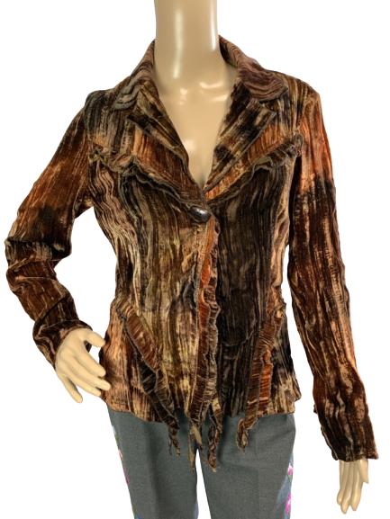 EXTENZO PARIS BROWN OMBRE VELVET JACKET SIZE 46 (1 of 8)