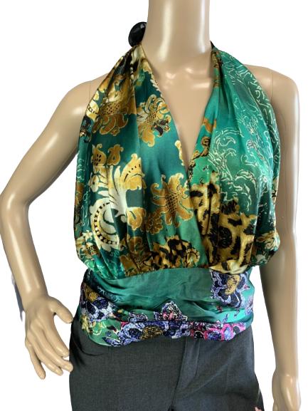 MAESTRI ALTA MODA SILK TIE HALTER TOP SIZE 48 NWT (1 of 6)