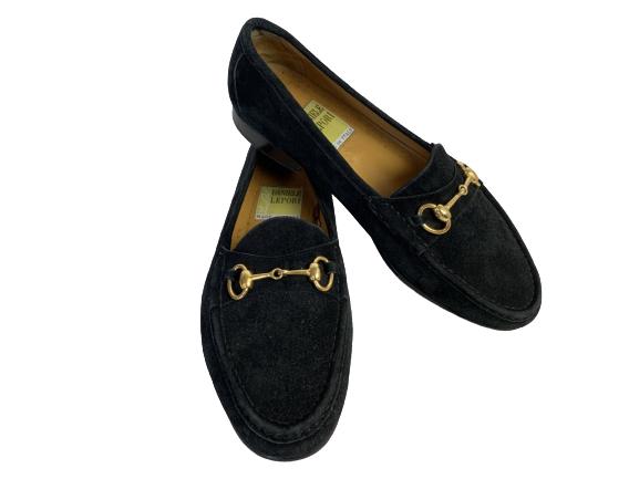 VINTAGE DANIELE LEPORI BLACK SUEDE LOAFERS SIZE 10 (1 of 8)
