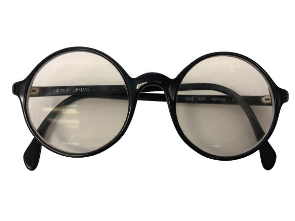 VINTAGE GIORGIO ARMANI BLK ROUND FRAME EYEGLASSES (1 of 7)