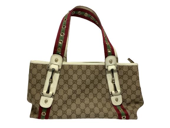 GUCCI CREAM LEATHER BEIGE BROWN MONOGRAM PURSE (1 of 4)