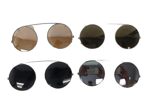 4 VINTAGE CLIP ON SUNGLASS LENSES FOR ROUND FRAMES (1 of 5)