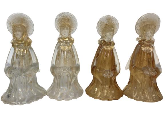 4 MURANO ITALIAN GLASS ANGEL FIGURINES 8" (1 of 15)