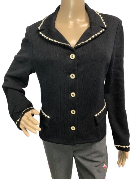 ST JOHN COLLECTION BLACK BEIGE BLAZER SZ 10 (1 of 5)