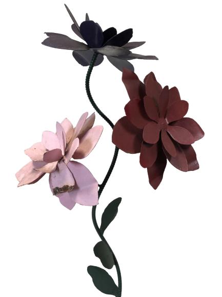 MCM BRUTALIST METAL FLOWER GARDEN SCULPTURE 48" (1 of 7)