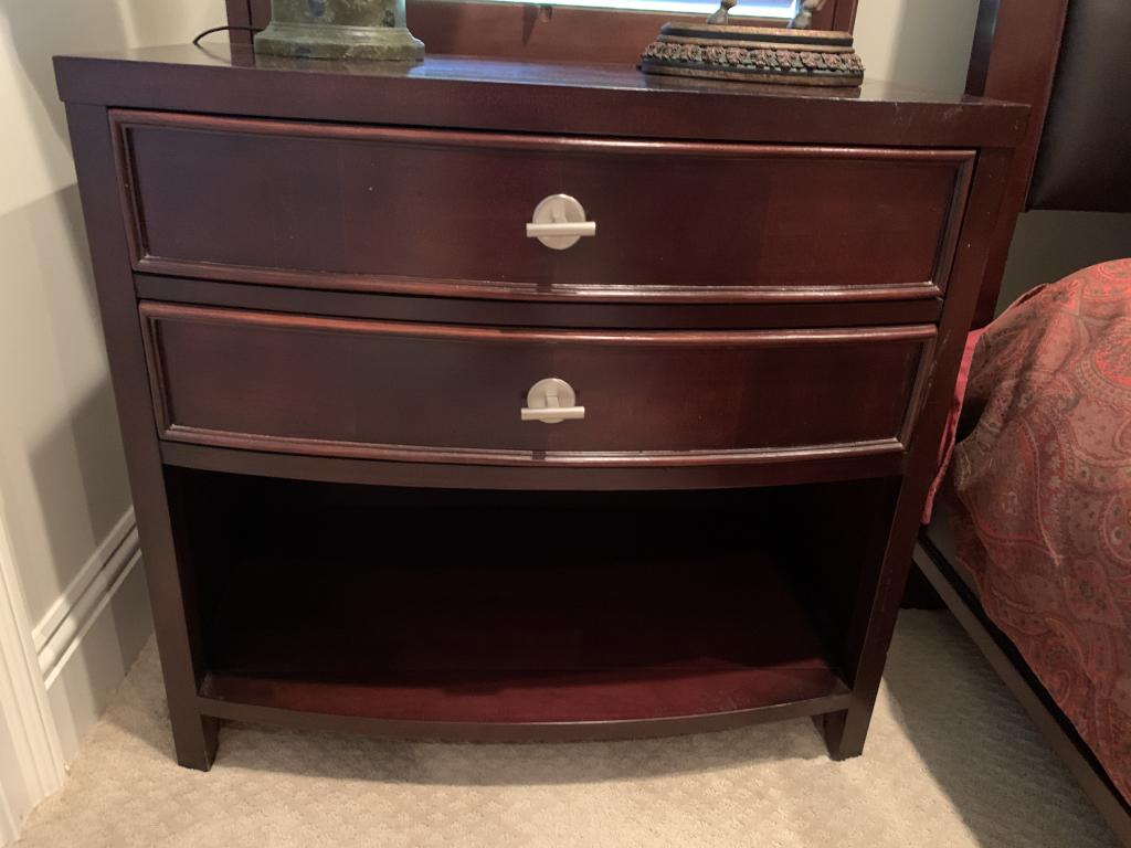 LANE BROWN MODERN NIGHTSTAND: LANE BROWN MODERN NIGHTSTAND 30 X 32.5 X16