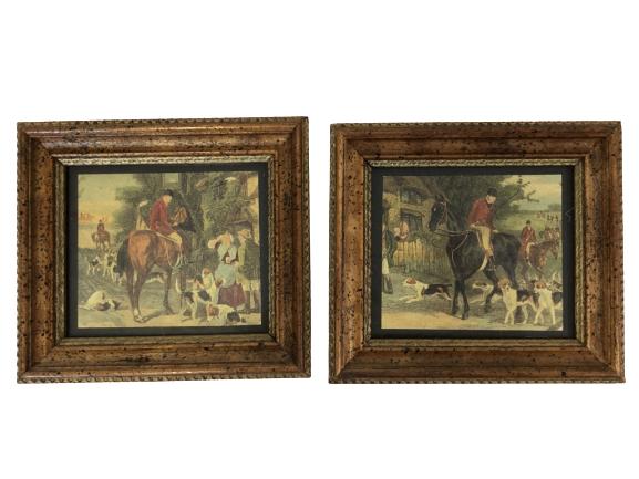 2 VINTAGE HORSE AND JOCKEY FRAMED ART 5" (1 of 4)