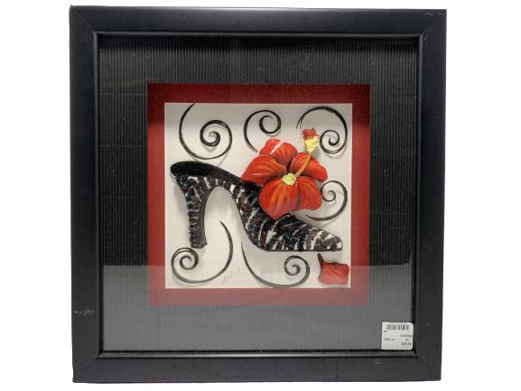 3D ART BLACK AND RED HIGH HEEL SHOE FRAME (1 of 4)