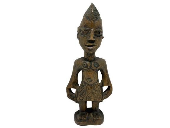 VTG HAND CARVED WOODEN AZTEC FIGURINE (1 of 5)