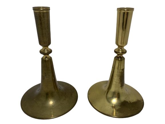 VTG GOLD CANDLE STICK HOLDERS SET OF 2 (1 of 4)