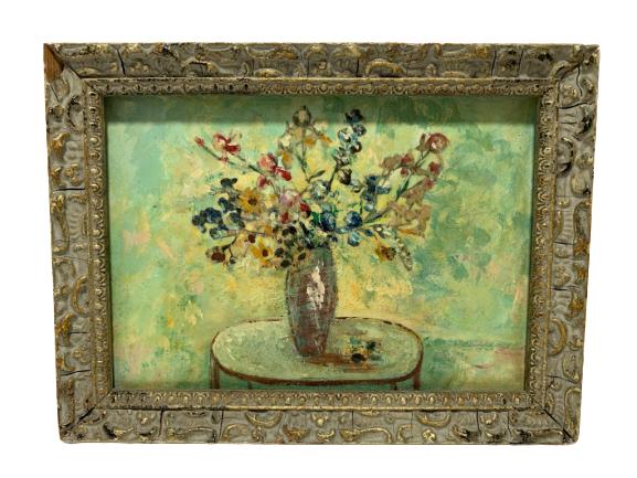 BOUQUET STILL LIFE PAINTING W GILDED GOLD FRAME (1 of 3)