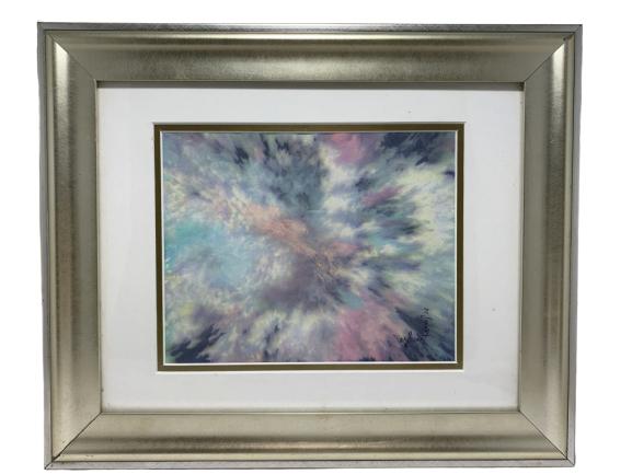 DC SENNET SILVER GOLD FRAME TIE DYE WATERCOLOR WALL ART (1 of 4)