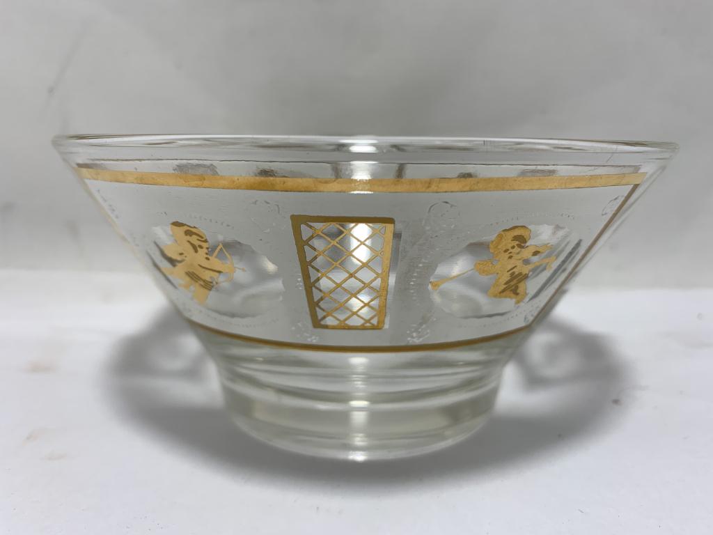 VTG ALDON GOLD CHERUBS SMALL GLASS DISH (1 of 5)