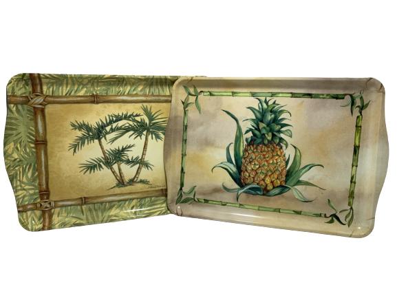 KATHLEEN DENNIS LEAF AND BAMBOO SERVING TRAYS (3) (1 of 4)