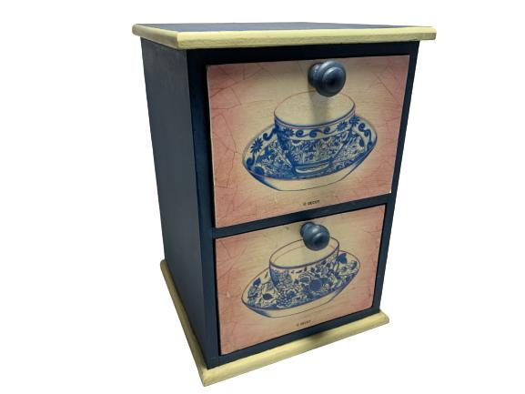VTG DECOY TEACUP THEME CHEST 14.5" TALL (1 of 3)