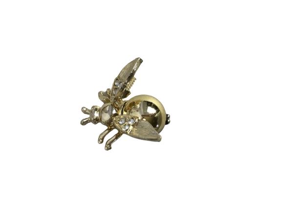 VTG GOLD WINGED BEETLE PIN W/ RHINESTONES 1": VTG GOLD WINGED BEETLE PIN W/ RHINESTONES 1"
