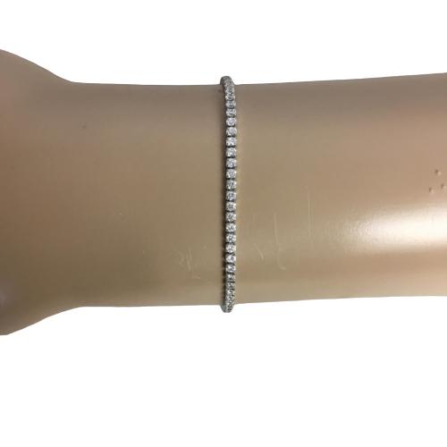 VTG STERLING SILVER & RHINESTONE DELICATE BRACELET (1 of 4)