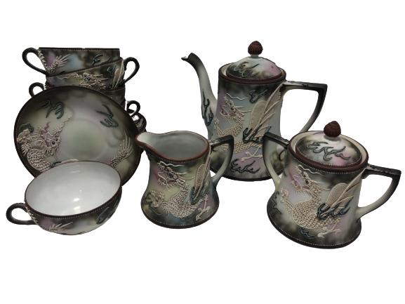 VTG NIPPON ASIAN DRAGON COFFEE TEA DESSERT SET (1 of 6)