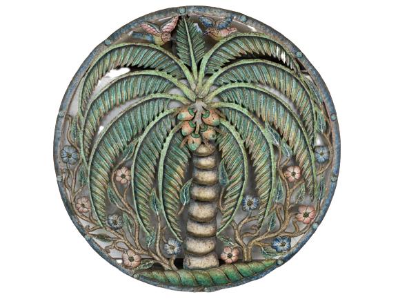 VTG RUSTIC METAL TROPICAL PALM TREE WALL DECOR (1 of 4)