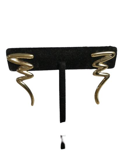 VINTAGE STERLING GOLD ABSTRACT EARRINGS 1.25" (1 of 4)