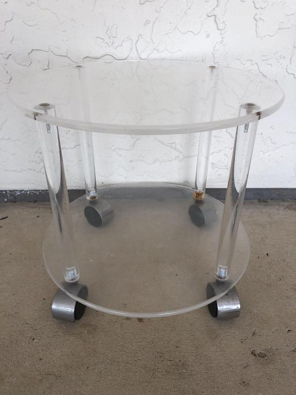 VTG MID-CENTRUY MODERN LUCITE ROLLING TABLE (1 of 5)