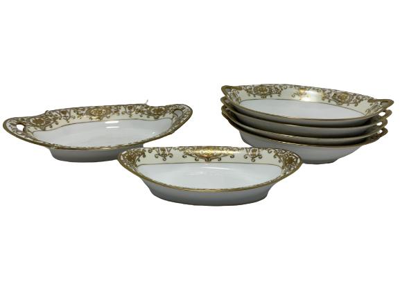 VTG NORITAKE GOLD PORCELAIN SERVING DISHES VARIETY (1 of 6)