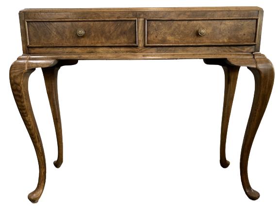 VTG CURVED WOODEN CONSOLE TABLE: VTG CURVED WOODEN CONSOLE TABLE- 36" X 31"