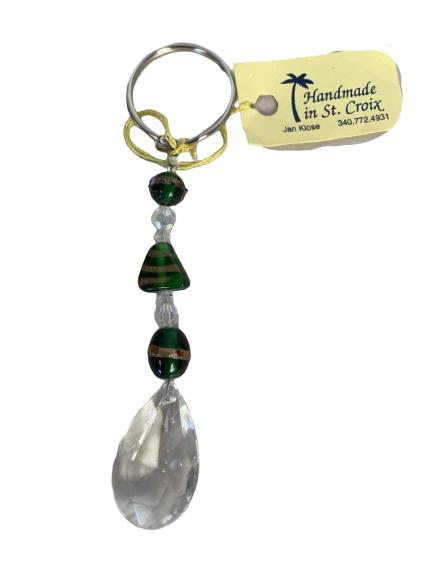 VTG BEAD AND CRYSTAL KEYCHAIN 5.5": VTG BEAD AND CRYSTAL KEYCHAIN 5.5" - HANDMADE IN ST. CROIX