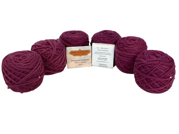 100% CASHMERE YARN 12PLY PLUM ROSE PURPLE 360 YDS: 100% CASHMERE YARN 12PLY PLUM ROSE PURPLE 360 YDS -6 60 YARD ROLLS-PLUS ROSE PURPLE-JADE SAPPHIRE BRAND 100% MONGOLIAN CASHMERE