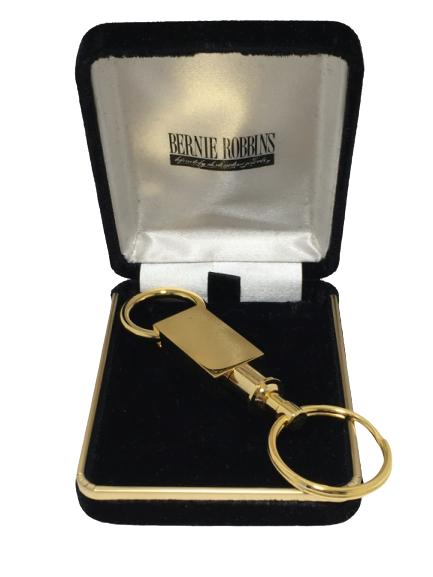 VTG BERNIE ROBBINS JEWELERS GOLD KEYRING: VTG BERNIE ROBBINS JEWELERS GOLD KEYRING