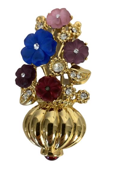 VTG TRIFARI GOLD FLOWER BOUQET PIN 2": VTG TRIFARI GOLD FLOWER BOUQET PIN 2"