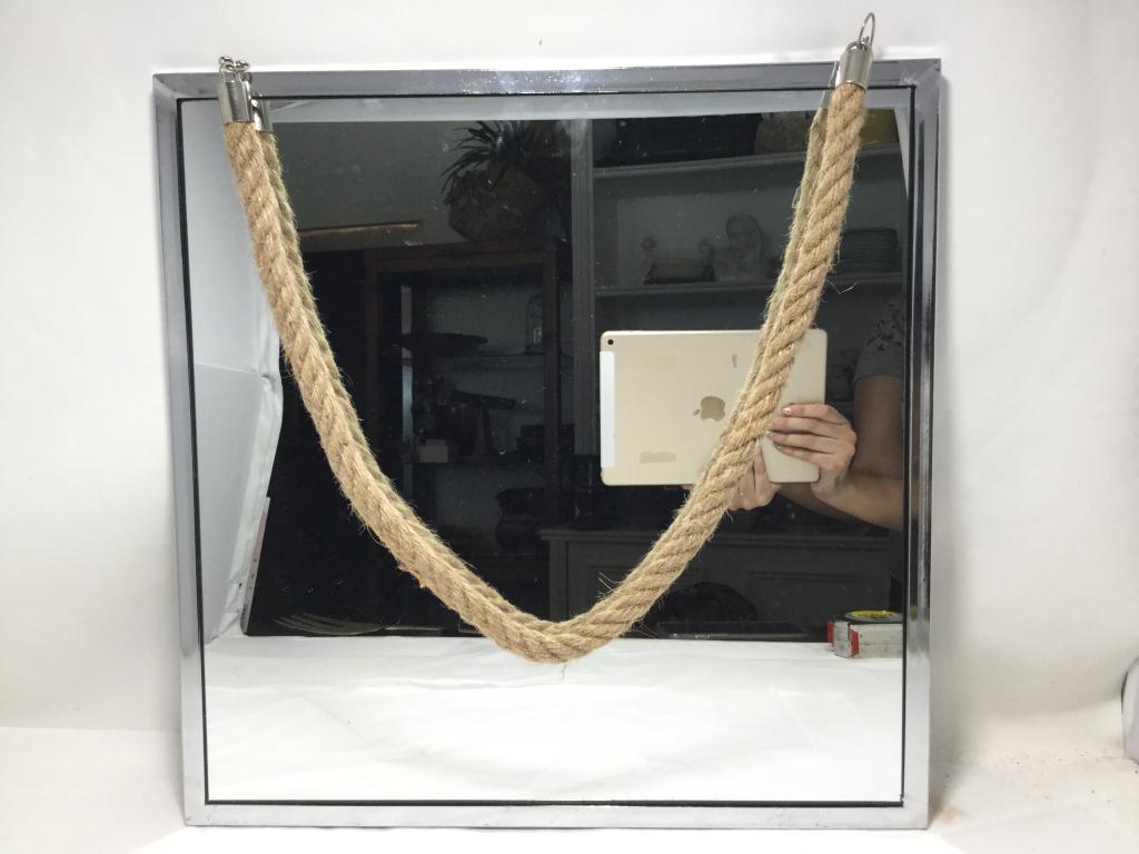 WALL MIRROR WITH DECORATIVE HANGING ROPE (1 of 3)
