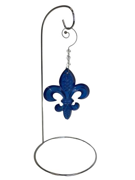 BLUE FLEUR-DE-LIS HANGING DECORATIVE DISPLAY PIECE (1 of 3)