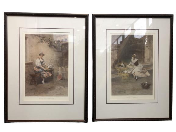 VTG VICTORIAN RENAISSANCE WOMAN FRAMED PRINTS (2) (1 of 6)
