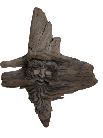 WHIMSICAL WOOD CARVED MERLIN WALL ART 18" (1 of 8)
