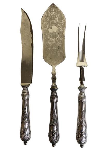 3 PIECE VINTAGE  STERLING SILVER SERVING SET 327 G (1 of 5)